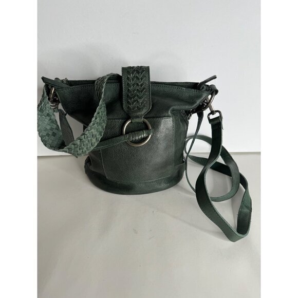 Anthropologie Latigo Leathers Green Nel Crossbody Bag NEW - Picture 4 of 8